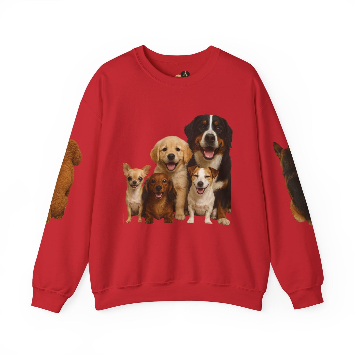 Dog Pack Cotton Crewneck Sweatshirt OEKO-TEX Certified – Cute Puppy Family Print