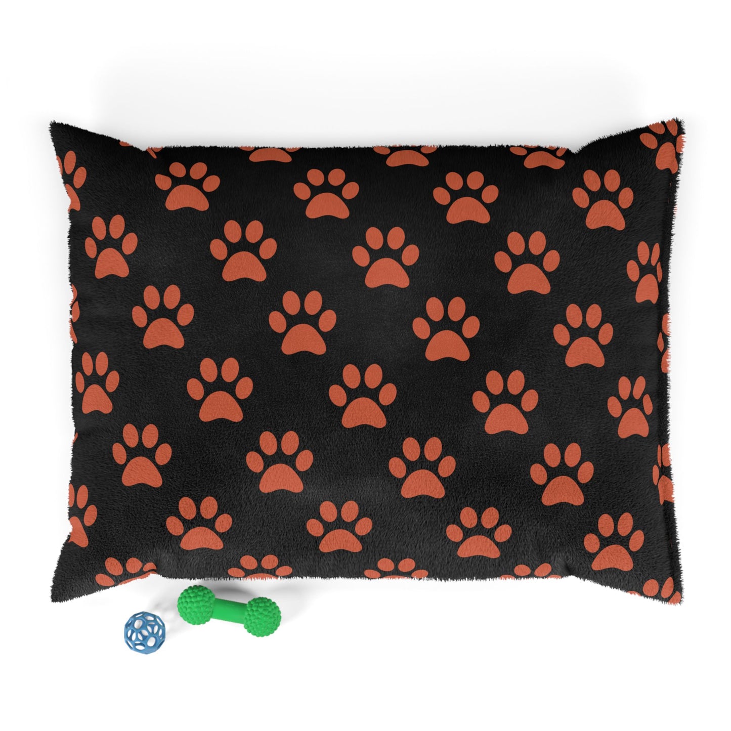 Dog Bed - Shape-Retaining - 100% Cotton Underside - "Red Paw" design