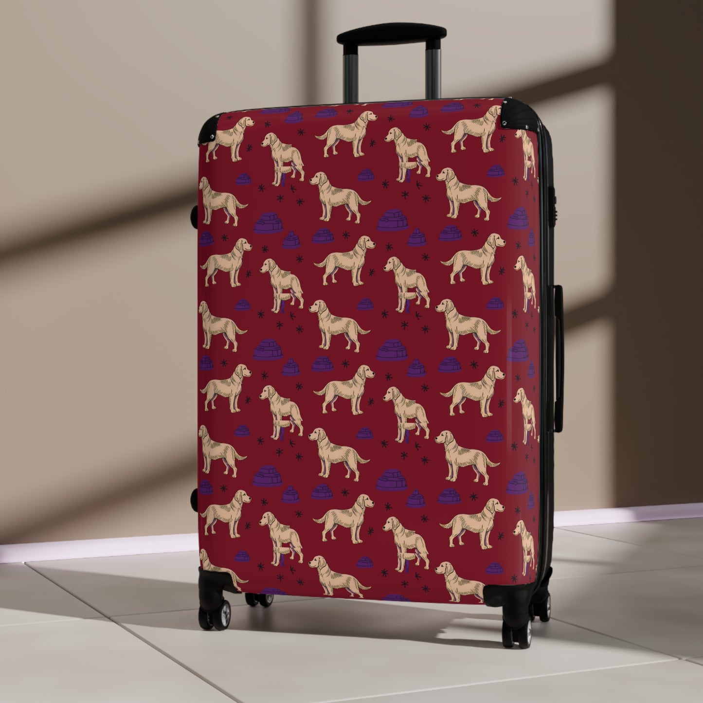 Suitcase with "Golden Retrievel" Design - Unique Luggage for Dog Lovers