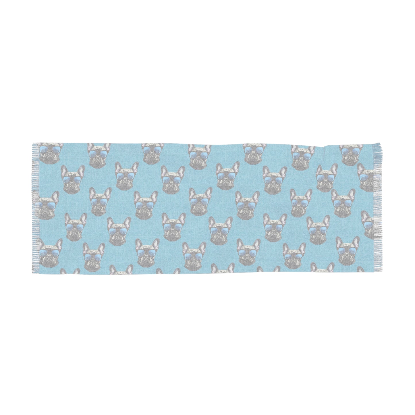 Scarf, Light, "French Bulldog" Design, Durable, Trendy Travel Accessory, Gift for Dog Owners