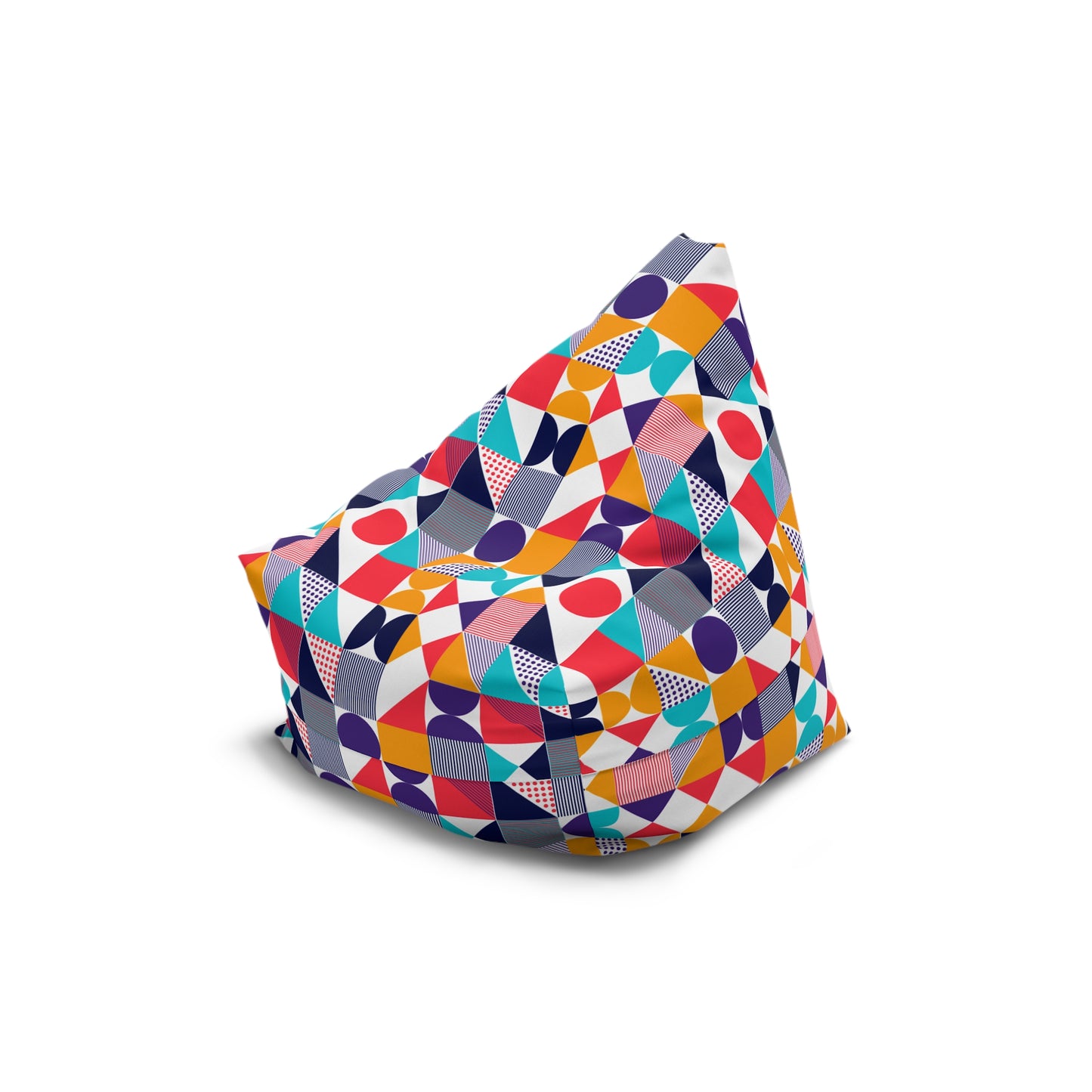 Colorful Geometric Bean Bag Chair Cover - Fun & Cozy Seating for All Ages
