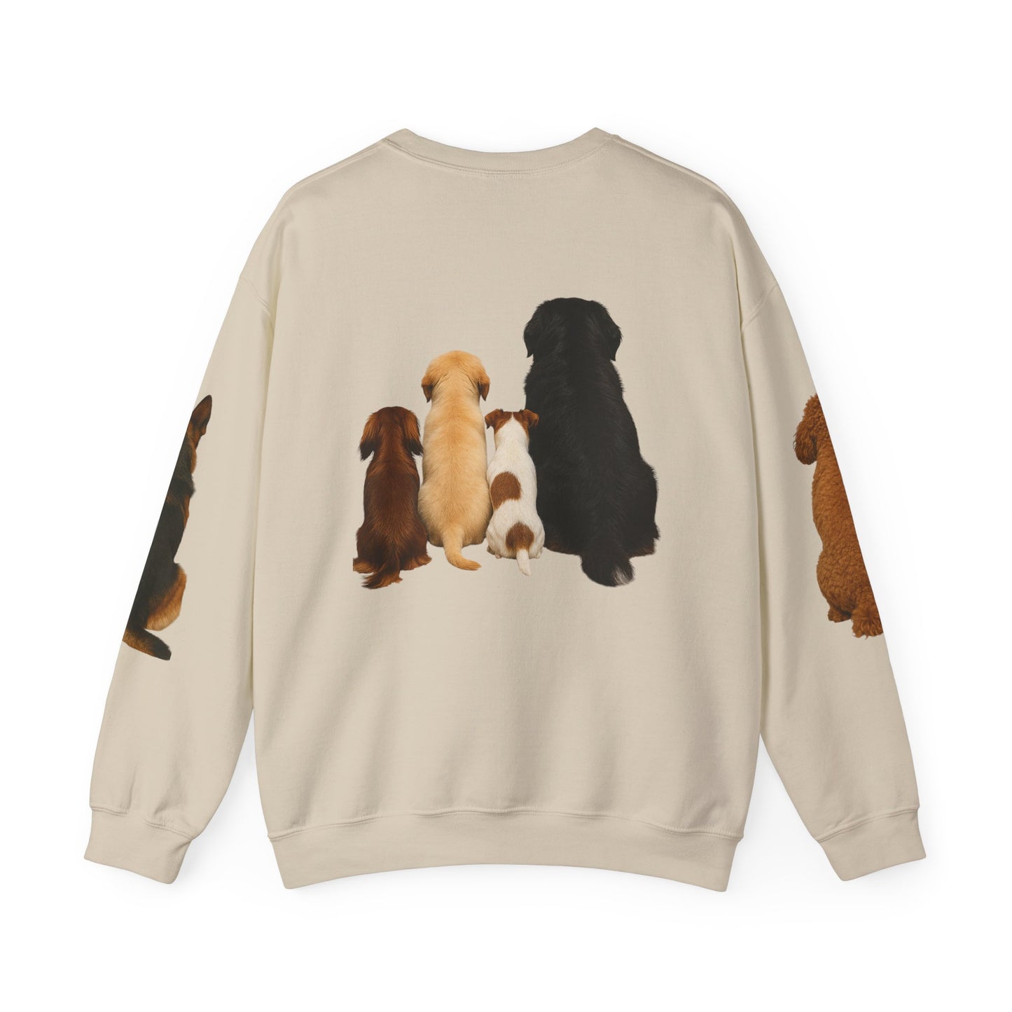 Dog Pack Cotton Crewneck Sweatshirt OEKO-TEX Certified – Cute Puppy Family Print