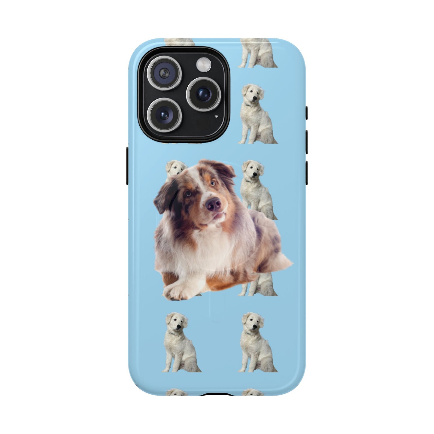 Tough Magnetic Phone Case - Australian Shepherd and Maremma = Blue Design