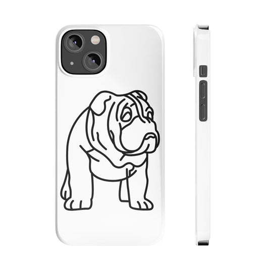 Bulldog Slim Phone Case: Minimalist Pet Lover Accessory, Cute Gift for Dog Owners, Phone Protection, Animal Lover's Style, Unique Dog Design