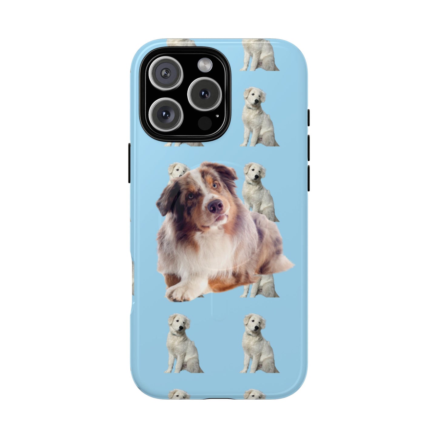 Tough Magnetic Phone Case - Australian Shepherd and Maremma = Blue Design