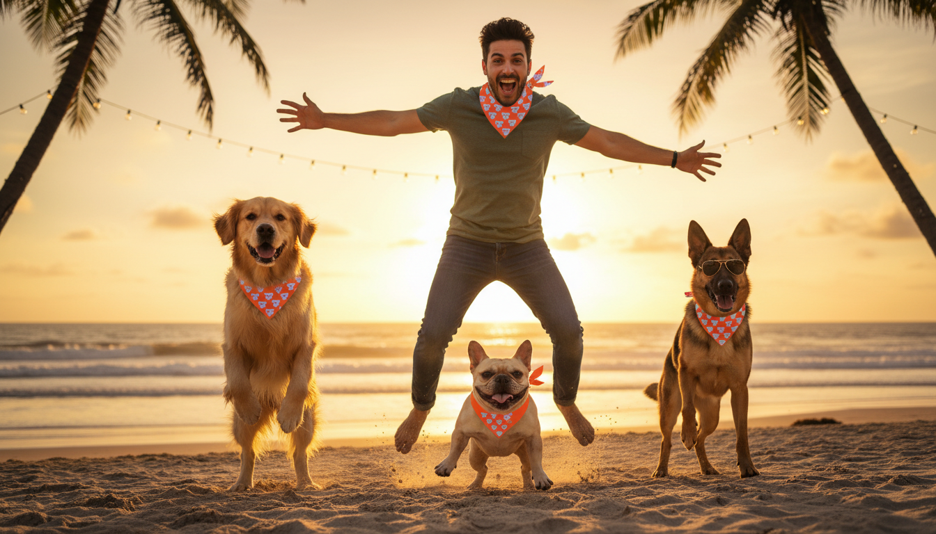 Dog and Owner Bandana "Starry-Eyed Dog"