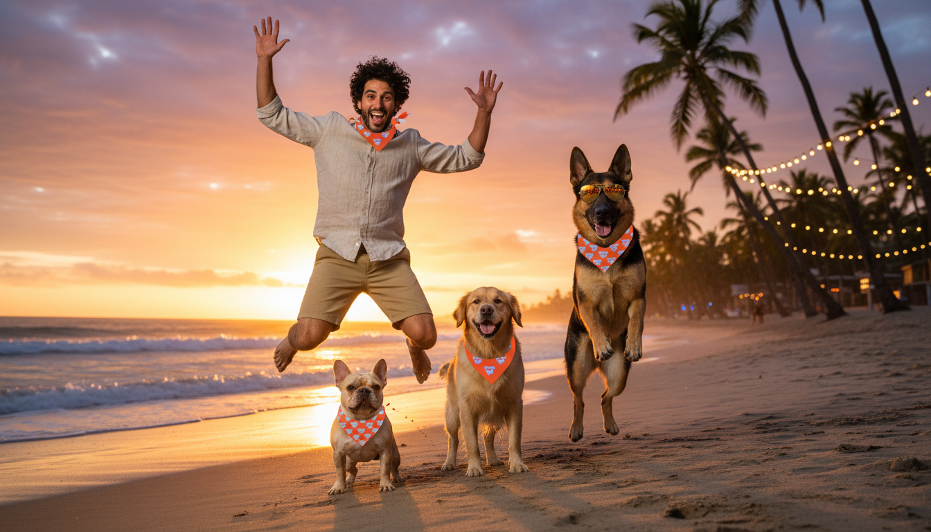 Dog and Owner Bandana "Starry-Eyed Dog"