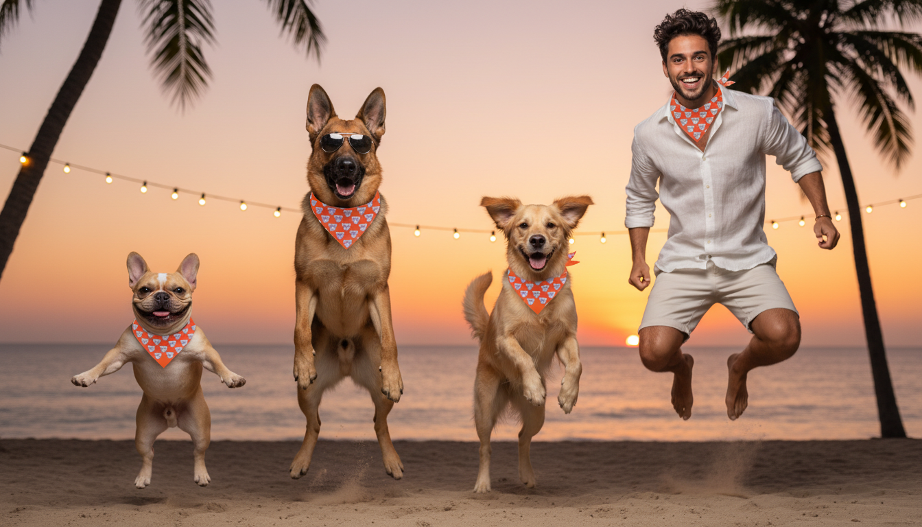 Dog and Owner Bandana "Starry-Eyed Dog"