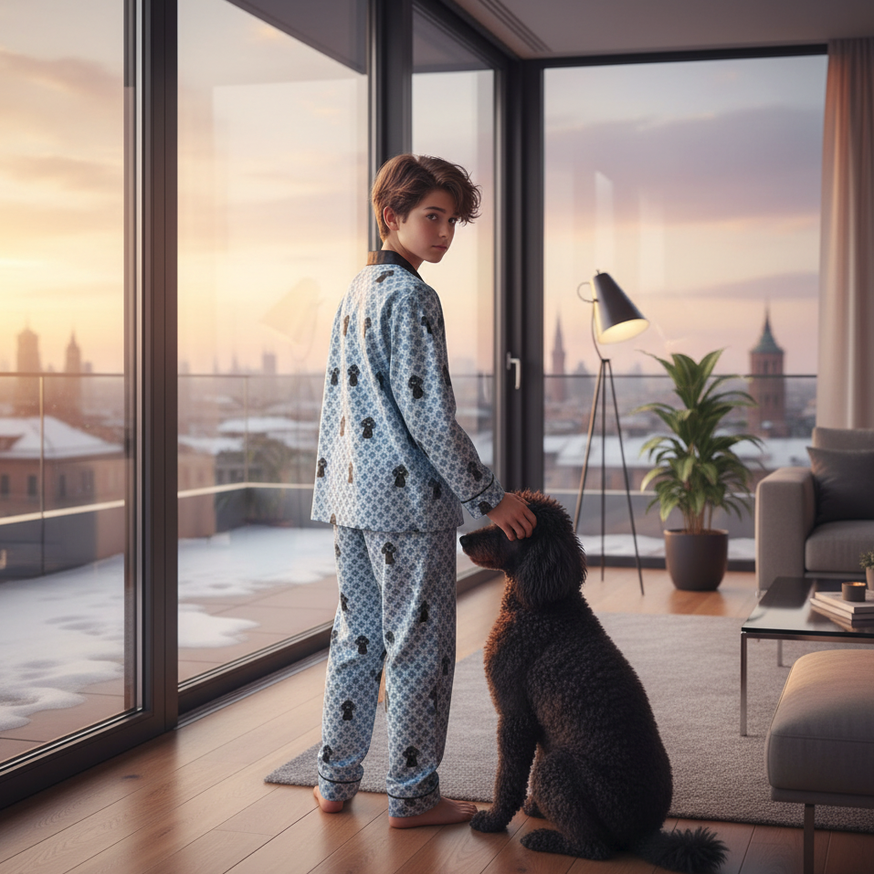 Blue Satin Pajama Set - Unisex Luxe Lightweight Travel Sleepwear