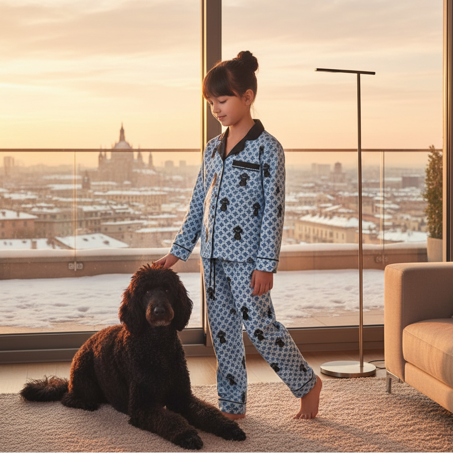 Blue Satin Pajama Set - Unisex Luxe Lightweight Travel Sleepwear